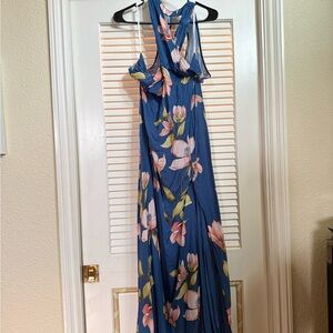 Lulu's Blue Floral Maxi Dress